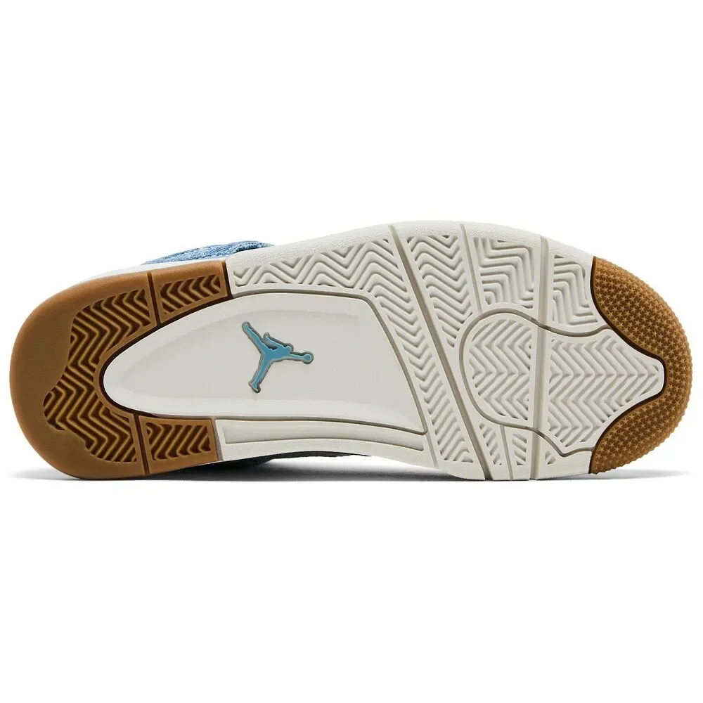 [IB6716-100] WOMENS AIR JORDAN RETRO 4 TEX 'DENIM WORN BLUE' - Picture 5 of 5
